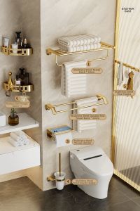 Bathroom Shelf Towel Rack Integrated 304 Stainless Steel