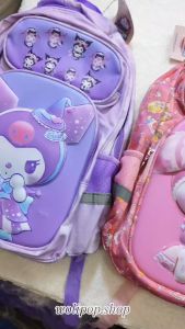 Tas 41cm 3D Tas Sekolah Anak SD SMP Karakter Melody Kuromi Hello Kitty - Tas Ransel