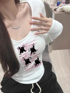 Thickened Fleece Womens Base Shirt Inner Wear Long Sleeve Low Collar T-Shirt with Chest Pad Autumn Winter New Arrival