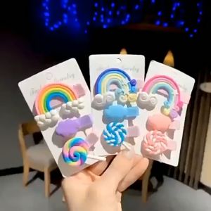 3Pcs/Pack Cute Hair Clip Set Bangs Hairpin Flower Fruit Baby Girl Barrettes Hair Accessories