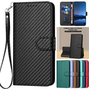 Luxury Flip Wallet Case Motorola Moto G84 G73 G64 G62 G55 G54 G53 G13 G23 G35 G34 G45 G32 G14 G04s G53j G53y Power Play 2025 5G Smooth Carbon Fiber Casing Cards Holder Cover