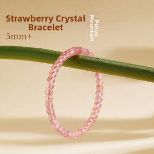 PUTUOSHAN | Strawberry Quartz Love Attraction Bracelet For Women Pink Tablet Shape
