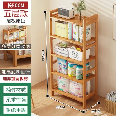 Kệ Sách Tre Đa Tầng Dễ Lắp Ráp Phù Hợp Tường Hẹp