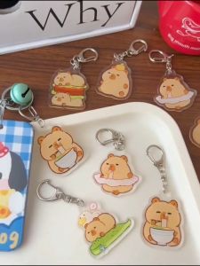 Capybara Keychain Capybara 🔑 卡皮巴拉钥匙扣 Gantungan Kunci Kartun Comel Hiasan Beg Sekolah Cute Cartoon Kawaii Key Holder School Bag Acrylic