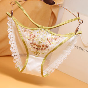 ความปรารถนาอันบริสุทธิ์ เซ็กซี่ ลูกไม้ สามเหลี่ยม กางเกงชั้นในหญิง ต่ํา เอว ตาข่ายปัก สายคล้อง ผ้าฝ้าย เป้า โปร่งแสง ตาข่าย สามเหลี่ยม Lurex