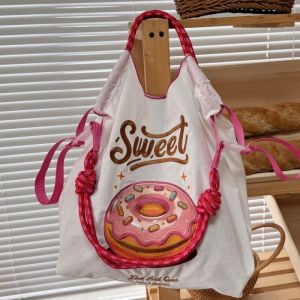 New May Embroidered Nylon Large Capacity Single Shoulder Slant Crossbody Bag Cloth Shopping Bag Handheld Eco-Friendly Bag