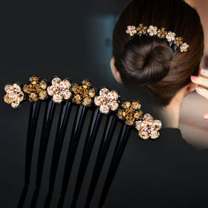 Fashionable Seven-Tooth Hair Comb Anti-Slip Diamond Elegant Hair Clip Childrens Accessory Original Design Summer 2022