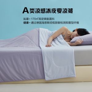 Magic Ice Skin Quilt Antibacterial Fiber Air Conditioned Single Double Ice Silk Summer Core High Breathability Polyester Fiber
