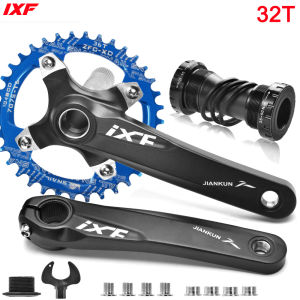 IXF Crankset 104 BCD Bottom Bracket with BB Axis Spindle MTB Hollowtech Connecting Rods 32T/34T/36T/38T/40T/42T