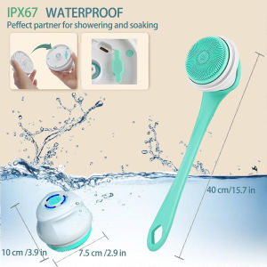 Rechargeable Electric Body Bath Brush - Spin Shower Facial Brush Heads for Deep Cleansing & Exfoliating