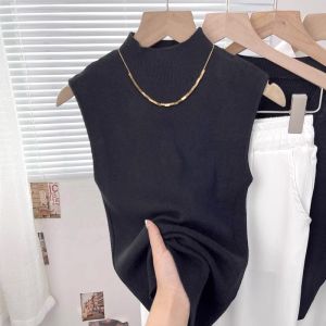 DVDK | Slim Fit High Half Collar Sleeveless Top Knit Underwear