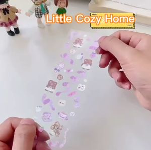 Cute Pet Sticker Sheet / Cute Cartoon Roll Deco Stickers / Stiker Gulung Kertas Motif ala Korea Lucu Unik Murah Dekorasi Alat Tulis Kado Anak Perempuan