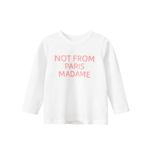 2024 Autumn New Childrens Clothing Childrens Korean-Style round Neck Letter Long-Sleeved T-shirt Girls Fashion All-Match Bottoming Shirt Fashion