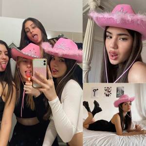 Topi Koboy Koboi Wanita Topi Laken Dengan Samping Bulu Angsa Topi Cowboy Topi Laken