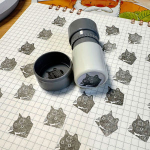 ลูกแมวซีลการ์ตูนน่ารักตลกแบบพกพา DIY Expression กระเป๋าบัญชีมือ DIY ตกแต่งแสงซีล