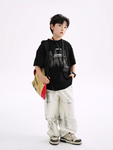 Áo Thun Ngắn Tay Cho Bé Trai Bé Gái In Hình Năng Động Cổ Tròn B600 | JJ Kids Fashion