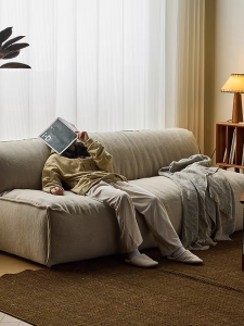 No-Armrest Sofa Minimalist Style Cotton Linen Fabric Straight Row Detachable And Washable Small Apartment Living Room Sofa