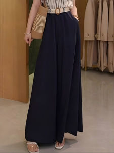 Shalldoer | Korean Style High Waist Wide Leg Casual Pants Womens Fashionable Solid Color Summer New Arrival Anti-Aging Long Trousers