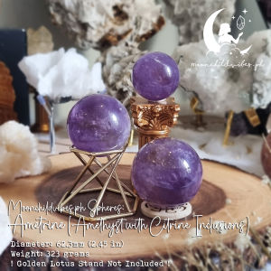 Ametrine (Amethyst with Citrine Inclusion) with wood sphere holder