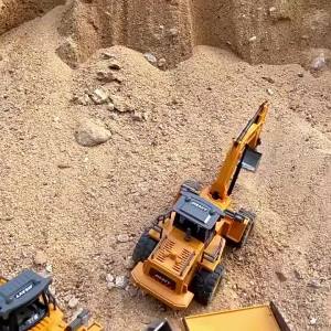 2.4G Hợp Kim RC Máy Xúc Xe Tải Ben 9CH Điều Khiển Từ Xa Xe Kỹ Thuật Đồ Chơi Có Đèn Và Âm Nhạc Cho Trẻ Em Quà Tặng Giáng Sinh