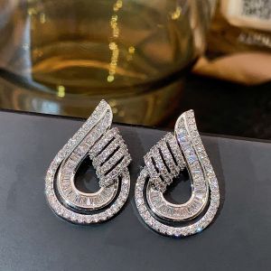 MESU.ACC | Luxury Minimalist Fashion Unique Design Earrings Full Of Diamonds