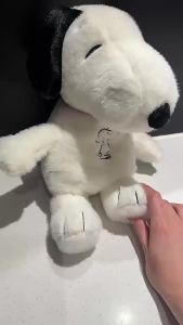 Bandai | 2026 New Breathing Soothing Snoopy white dog Plush Doll Sleeping Companion Music and Light Doll Sensory Stuffed Toy Kids Gifts