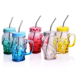 Graduated Color Skull Head Glass Water Cup Beer Pint Jug Juice Mug Milk Tea Cold Drink Cup Bar Engraving Vintage Trendy Universal