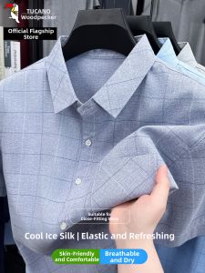 TUCANO | Ice Silk Thin Plaid Short Sleeve Shirt
