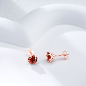 0.5-2CT Rose Gold Plated 925 Sterling Silver Sparkling Moissanite Stud Earrings Classic Gift for Women