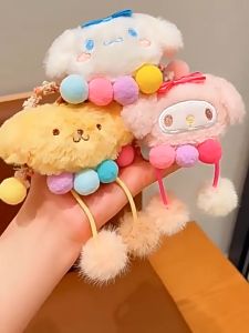 ACFUNY ผ้าคาดผม ยางรัดผมเด็กผญ แฟชั่นสไตล์เกาหลีเชือกผม Sanrio สาวพู่หางม้า Headwear การ์ตูนยางรัดน่ารัก