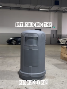 Big Buddy Dustbin | 150L | Grey | Outdoor Bin | Plastic Bin | Dustbin | Trash Bin | Waste Bin