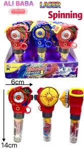 【ALI BABA】 LASER Spinning Top Model 1 Lollipop Toy Candy NET WT:10g 【HALAL】