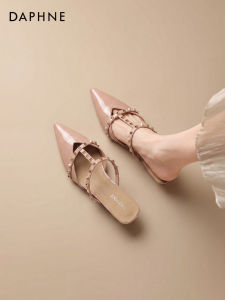 Daphne | Heeled Pointed Toe Studded Summer Sandals
