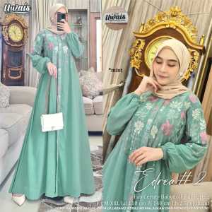 Baju Lebaran Gamis Syari Terbaru Baju Busui Gamis Jumbo Baju Jumbo Lengan Panjang Motif Bunga Premium Edrea By Auni