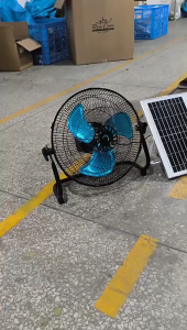 Solar Strong wind solar fan Aluminum fan blade COOL POWER Three Stage Speed solar charging Battery life 20H 太阳能趴地扇