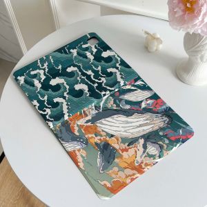 ศิลปะ เคสไอแพด Pro11 2024 Air6 Air4 Air5 10.9 Pro12.9 22/21/20 เคสipad gen10 Waves and Whales case iPad Gen11 Air7 11 gen9 gen8 gen7 10.2 air3 pro 10.5 gen6 9.7 pro11 mini7