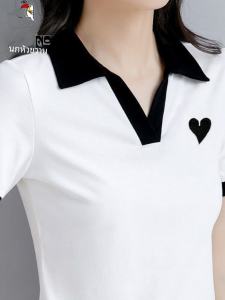 Áo Thun Cổ Polo Tay Ngắn Cotton Nguyên Chất Cho Nữ Mùa Hè Ôm Vừa Vặn Thời Trang TUCANO Pure Cotton Polo Collar Short Sleeve T-Shirt