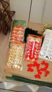 NUVOX 36pcs Christmas Bows Hanging Decorations Gold Silver Red Bowknot Christmas Tree Ornaments New Year 2024 Navidad Kerst Decor