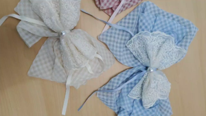 Hair Bow Sweet Gingham Lace – Pita Rambut Motif Kotak dengan Hiasan Renda - jepit rambut korea premium high quality