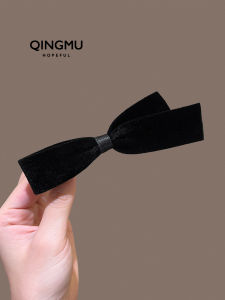 Velvet Hair Clip Butterfly Knot Side Parting Hair Accessory Bangs Clamp Atmosphere Feeling New Style Party Commute Daily