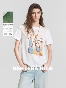 BEIQIANI | Garden Party Round Neck Printed Womens T Shirt