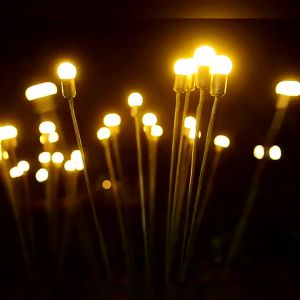 Solar Powered Firefly Lights Garden LED Lamps Outdoor Waterproof Starburst Swaying Decorative Light Christmas Lamp