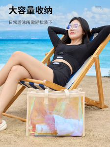 ความจุขนาดใหญ่ผู้หญิงว่ายน้ํากระเป๋าใสกันน้ํามือถือกีฬาอุปกรณ์ออกกําลังกายชุดว่ายน้ําถุงเก็บ