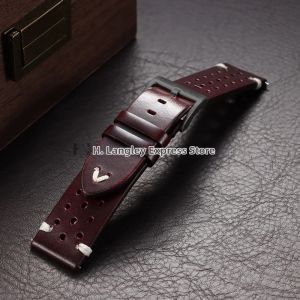 Dây Đeo Đồng Hồ Bằng Da Thật Cao Cấp 20mm 22mm Dây Đeo Đa Năng Tháo Lắp Nhanh Dành Cho Nam Giới Phụ Nữ Kinh Doanh Da Bò Sáp Dầu Đổi Màu Màu Đen DarkBrown WineRed LightBrown