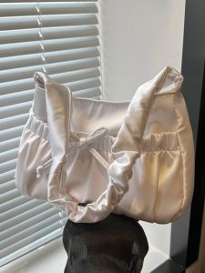 Meria New 2024 Fashionable Sweet Lady Tote Bag Soft Nylon Material Casual Style Shoulder Satchel Large Capacity With Zipper Closure