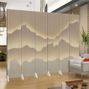 Modern Minimalist Folding Screen Partition for Office Living Room Hotel Mobile Home Decorative Blocking Artistic Pattern