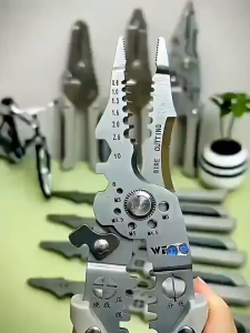 Multi-functional 9-in-1 wire cutters wire strippers and cable cutting tools electricians pliers with comfortable handles industrial grade