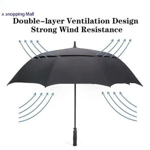 Automatic Double-Layer Golf Umbrella Extra Large Size Home Daily Use Waterproof Windproof Long Handle Umbrella for All Seasons