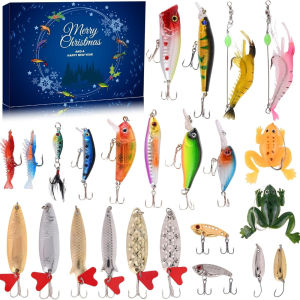 Fishing Advent Calendar 2026 – 24-Day Fishing Lure Set for Men Boys Dads and Fishermen – Freshwater and Saltwater Fishing
