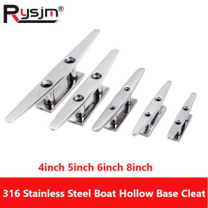 4" 5" 6" 8" Inch Polished Mooring Cleat 316 Stainless Steel Marine Hardware Boat Cleats For Marine Boat Deck Rope Tie Yacht